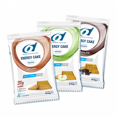 6d SPORTS NUTRITION - ENERGY CAKE - 44GR - POMME / NATURE / CHOCOLATE